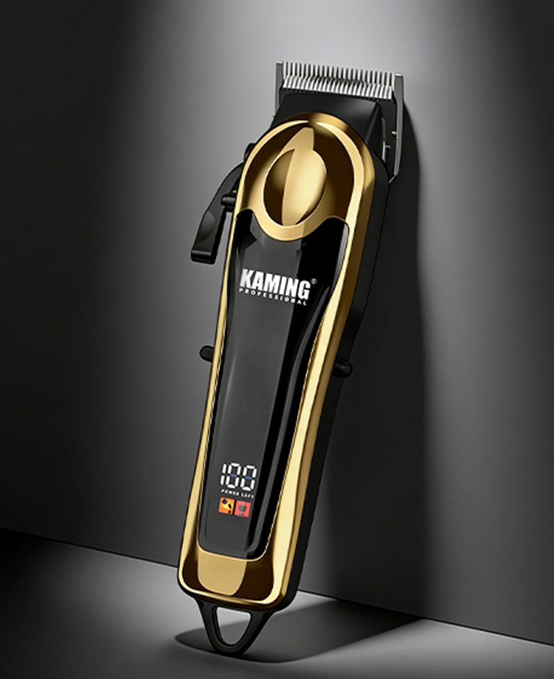 Salonlar için Kaming Profesyonel Ayarlanabilir LCD Ekran Solmaya Saç Kesme Makinesi