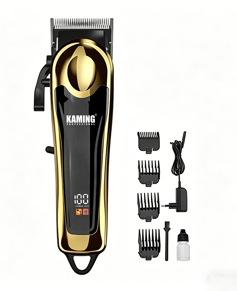 Salonlar için Kaming Profesyonel Ayarlanabilir LCD Ekran Solmaya Saç Kesme Makinesi