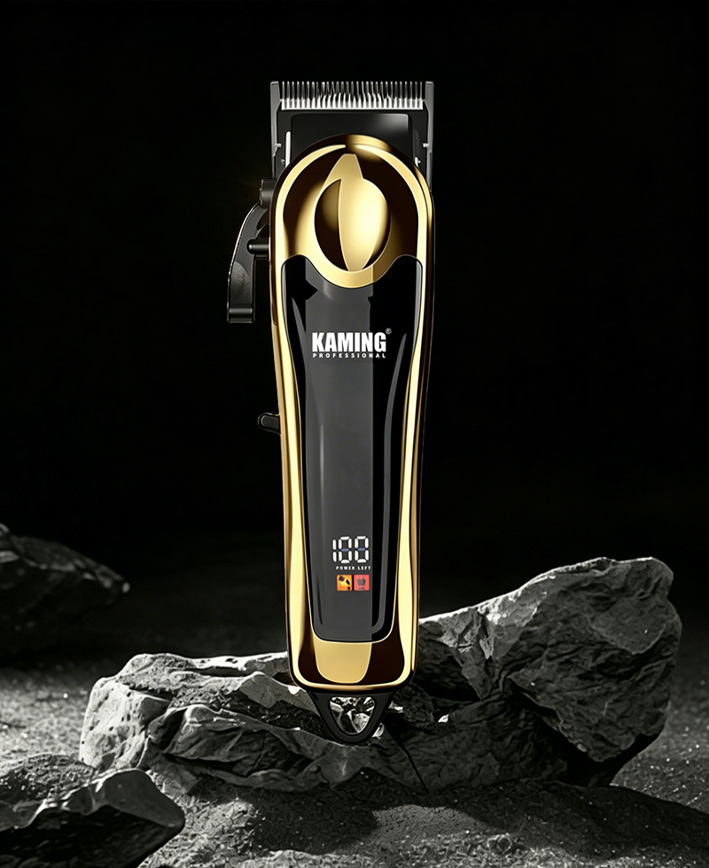 Salonlar için Kaming Profesyonel Ayarlanabilir LCD Ekran Solmaya Saç Kesme Makinesi